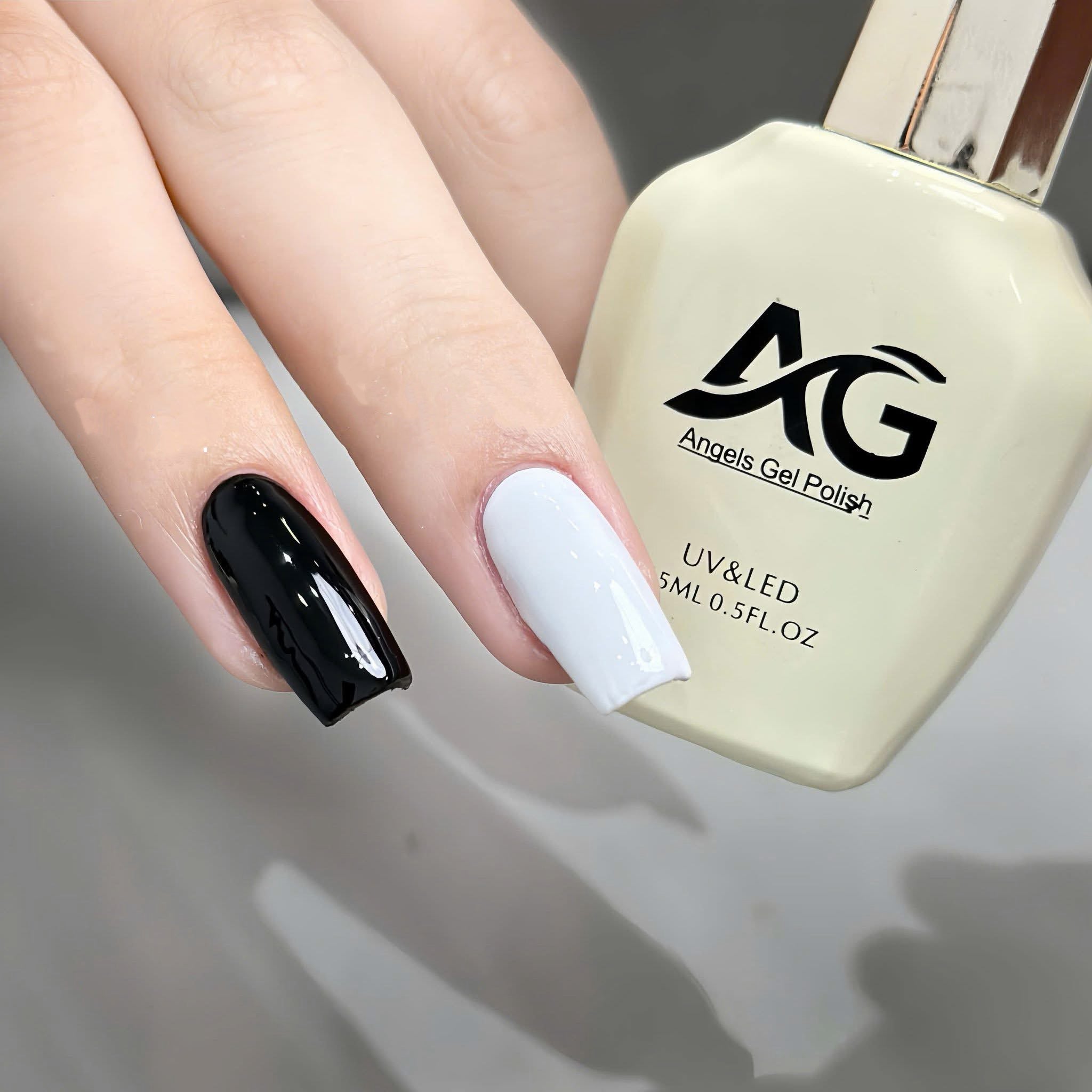 Classic Black Coffin Nails – Long Glossy Press On Nail Set